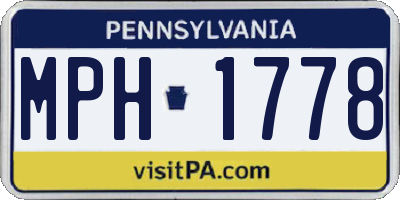 PA license plate MPH1778