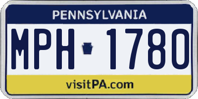 PA license plate MPH1780