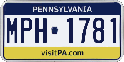 PA license plate MPH1781