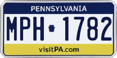 PA license plate MPH1782