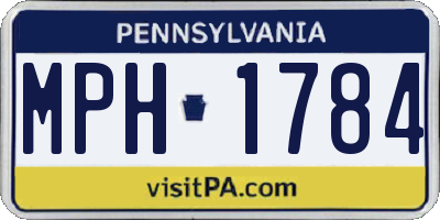 PA license plate MPH1784