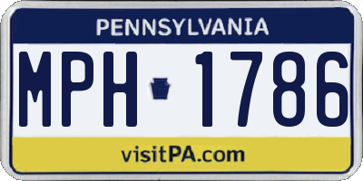PA license plate MPH1786