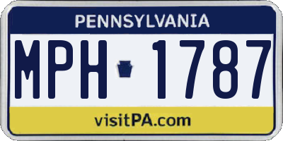 PA license plate MPH1787
