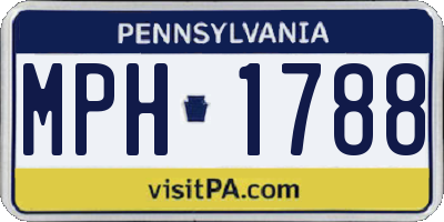 PA license plate MPH1788