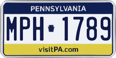 PA license plate MPH1789