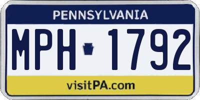 PA license plate MPH1792