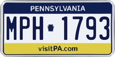 PA license plate MPH1793