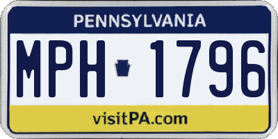 PA license plate MPH1796