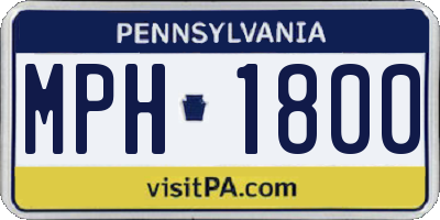 PA license plate MPH1800