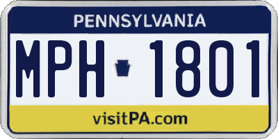 PA license plate MPH1801