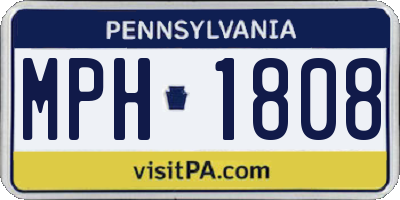 PA license plate MPH1808
