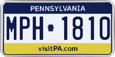 PA license plate MPH1810
