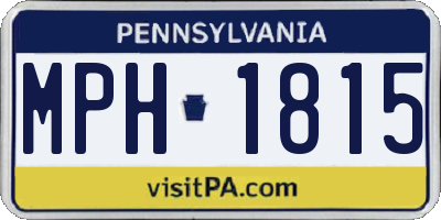 PA license plate MPH1815
