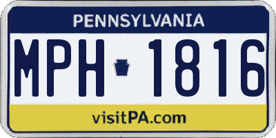 PA license plate MPH1816