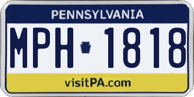 PA license plate MPH1818