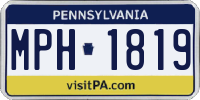 PA license plate MPH1819