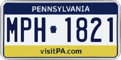 PA license plate MPH1821