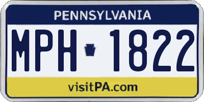 PA license plate MPH1822
