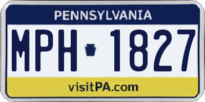 PA license plate MPH1827