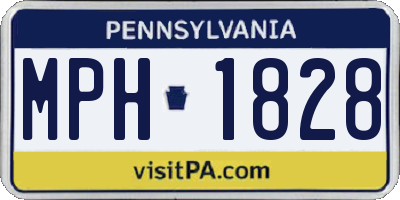 PA license plate MPH1828