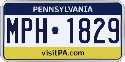 PA license plate MPH1829