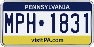 PA license plate MPH1831