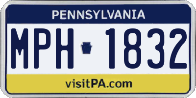PA license plate MPH1832