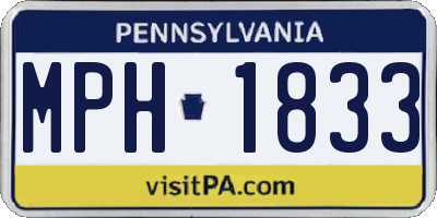 PA license plate MPH1833