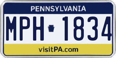 PA license plate MPH1834