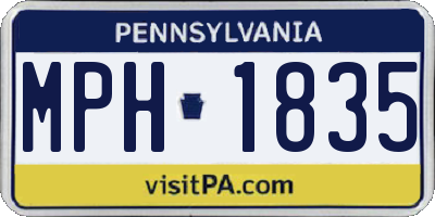 PA license plate MPH1835