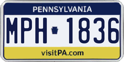 PA license plate MPH1836
