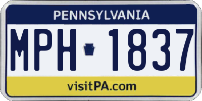 PA license plate MPH1837