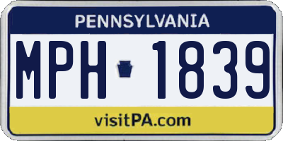 PA license plate MPH1839