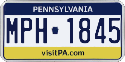 PA license plate MPH1845