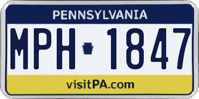 PA license plate MPH1847