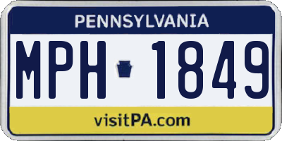 PA license plate MPH1849