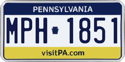 PA license plate MPH1851