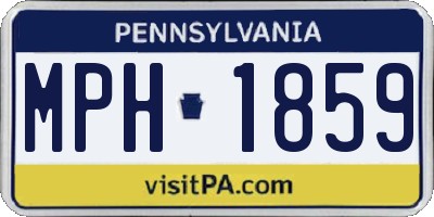 PA license plate MPH1859