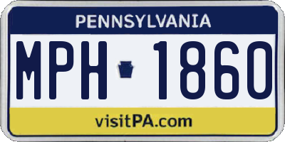 PA license plate MPH1860