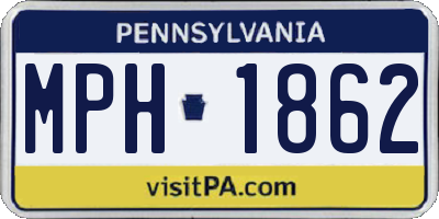 PA license plate MPH1862