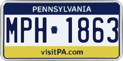PA license plate MPH1863