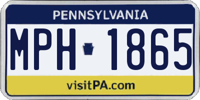 PA license plate MPH1865