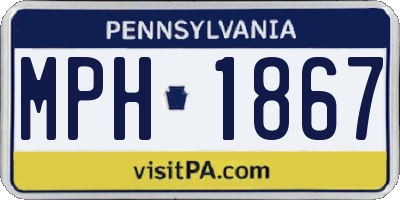 PA license plate MPH1867