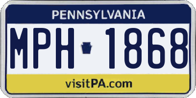 PA license plate MPH1868