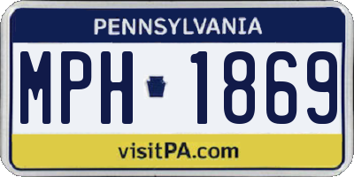 PA license plate MPH1869