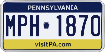 PA license plate MPH1870
