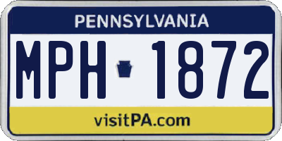 PA license plate MPH1872