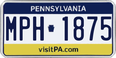 PA license plate MPH1875