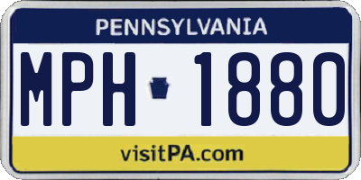 PA license plate MPH1880