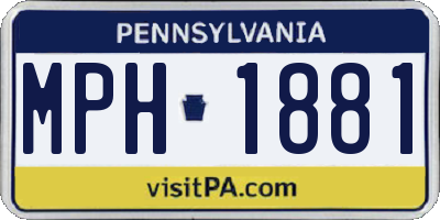 PA license plate MPH1881